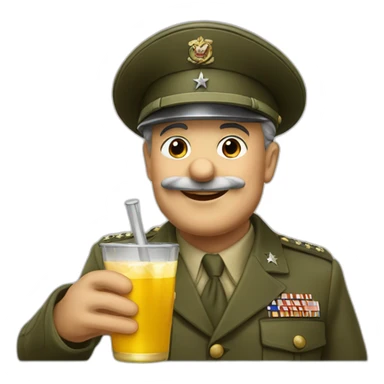 Ww2 general drinking apple juice sticker
