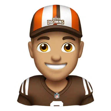 White Cleveland browns fan  sticker