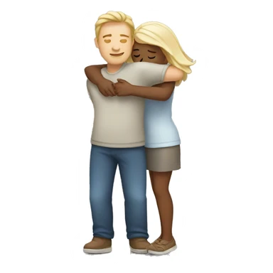 white couple hugging  sticker