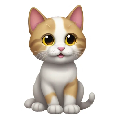 Cat under the rainbow in his paws sticker