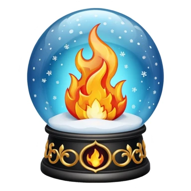 Can you make a snow globe emoji with a flame in it, gothic style sticker