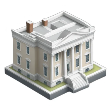 white house isometric sticker