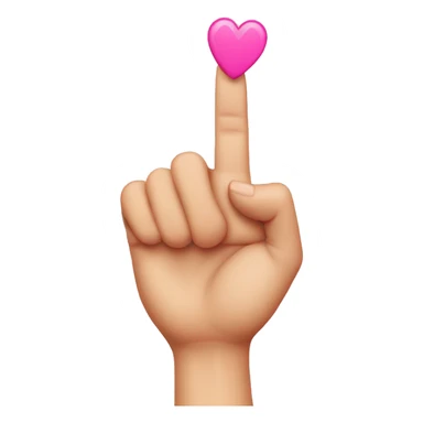 Middle finger with pink hearts  sticker