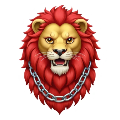 red lion with golden chain sticker