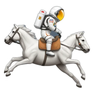 Astronaut with helmet shut riding a wild horse sticker