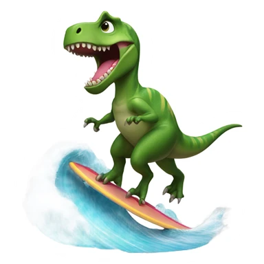 Dinosaur surfing sticker