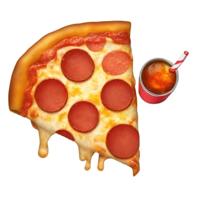 Pizza with soda  sticker