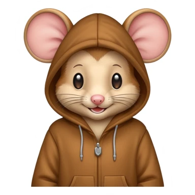 Mouse wearing hoodie namend Nelli sticker