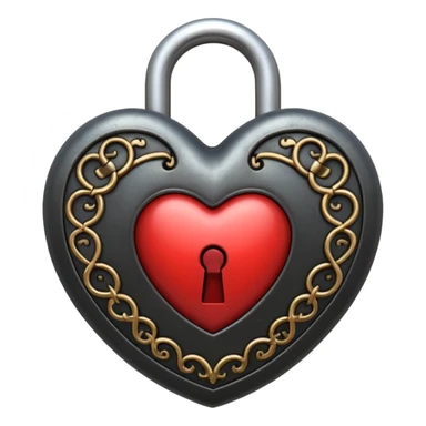 heart with gothic lock sticker