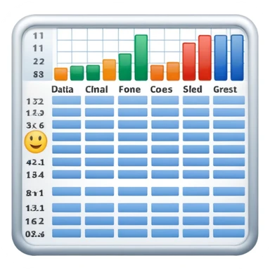 spreadsheet with data cells and formulas sticker