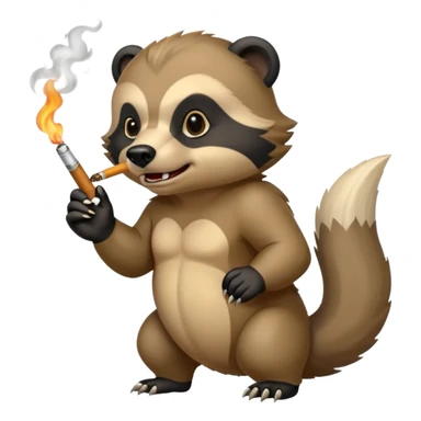 honey badger smoking a cigarette chasing a bear sticker