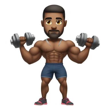 guy training with dumbells sticker