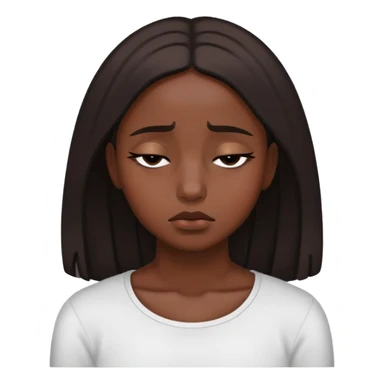 black dark girl super sad eyes closed sticker
