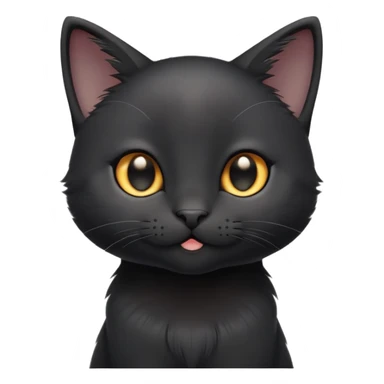 cinematic-cute-black-kitten cat-portrait-emoji,-head-tilted-playfully-and-inquisitively,-sleek-black-fur-with-subtle-hints-of-deep-gray,-simplified-yet-adorable-features,-highly-detailed,-glowing-with-a-warm,-friendly-glow sticker