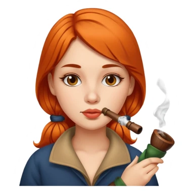 Hot girl smoking a pipe sticker