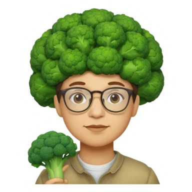 glasses brocoli with hat sticker