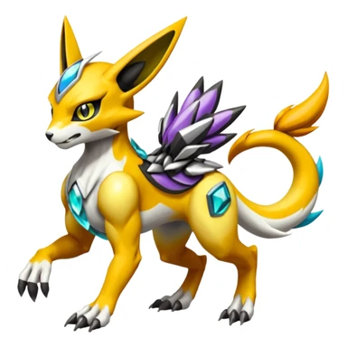 Meloetta-Renamon-Wargreymon-Protogen-Pokémon-Digimon-Fakémon-fusion-hybrid-creature sticker