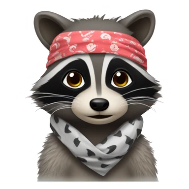 Raccoon wearing bandana sticker