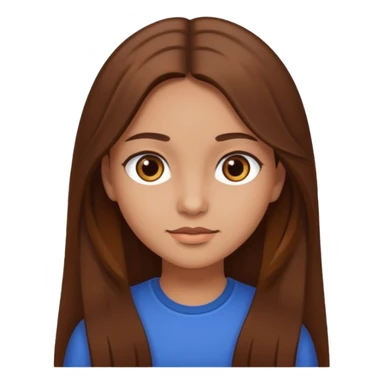 medium-skinned girl with long brown hair and brown eyes sticker