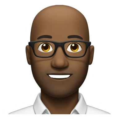 New York black bald guy with glasses  sticker