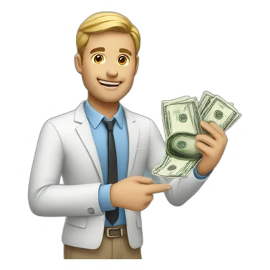 realtor with money on his hand sticker