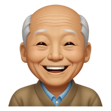 old Chinese superman laughing with closed eyes sticker