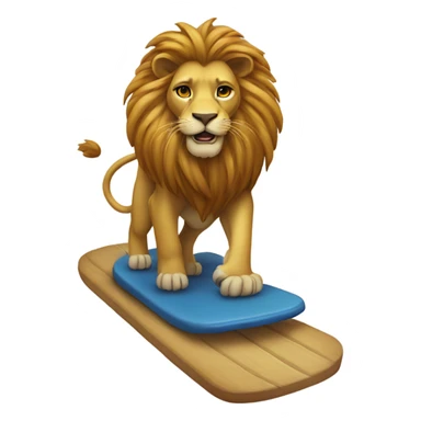 lion sufboarding sticker