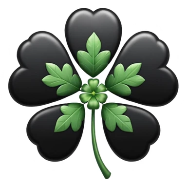 Trébol negro de cinco hojas  sticker