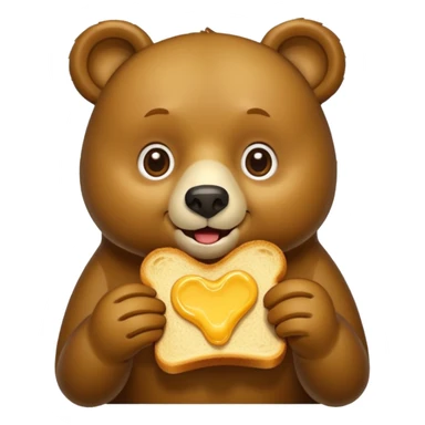 Bear eat toast sticker