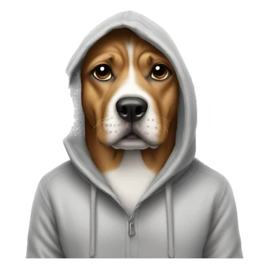 Dog wearing hoody sticker