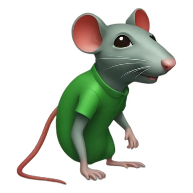 Human rat green and red sticker