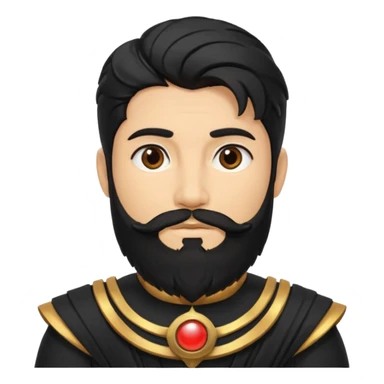 Saturn, God of Time from Gods and Goddesses with black hair and beard, black outfit sticker