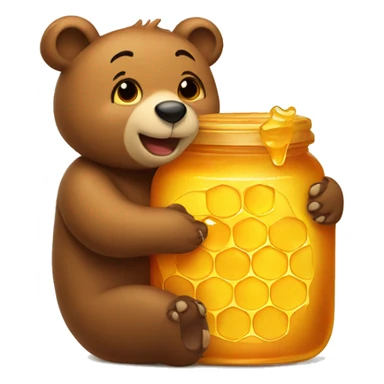 bear hugging honey sticker