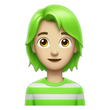 white brunette boy in neon green sweater with cassette in his hand sticker