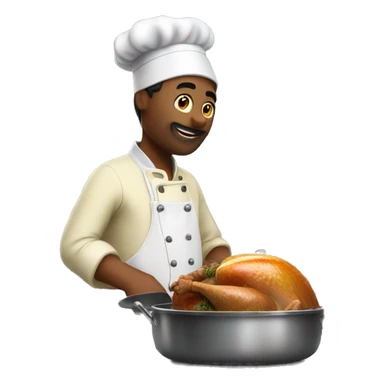 Chef cooking turkey in a kitchen  sticker