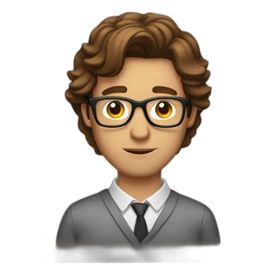 brown-haired man wearing glasses who can't get a key into a lock sticker