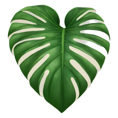 Monstera leaf heart sticker