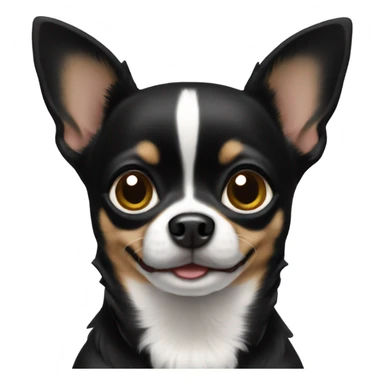 Black chihuahua with white chest sticker