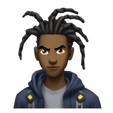 static shock with dreads going backwards  sticker