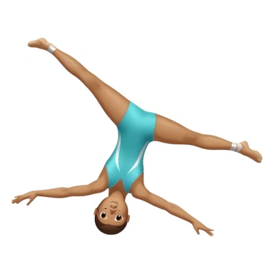 Gymnasts doing a backflip with a split leg on the floor. sticker