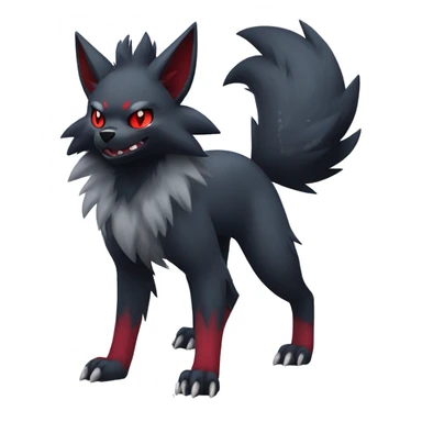 Cool Edgy Zorua-Zoroark-Mightyena full body sticker