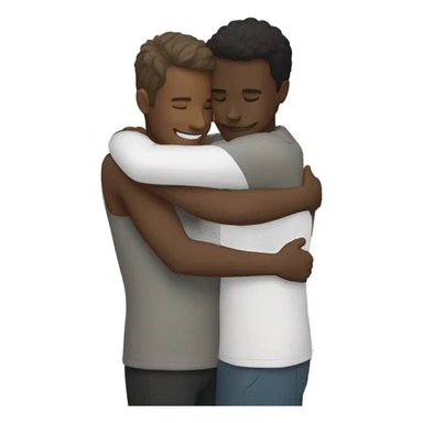 Two white men hugging sticker