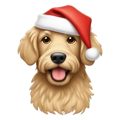 Light tan doodle with Santa hat sticker