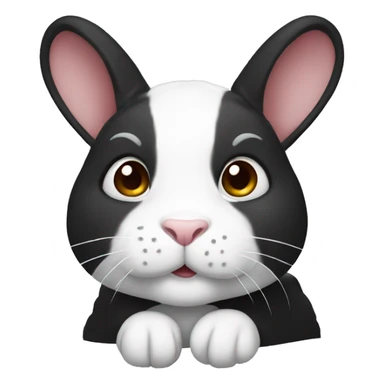 Black and white Rex rabbit sticker