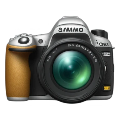 a dslr camera with microphone sticker