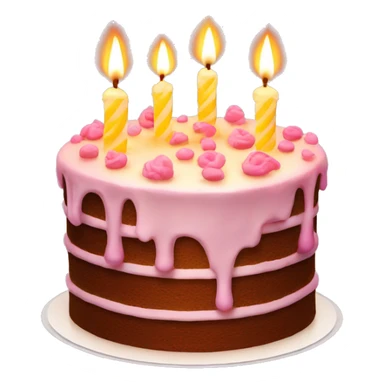cake emoji with glowing flaming candles sticker