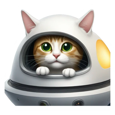 funny cat on alien spaceship sticker