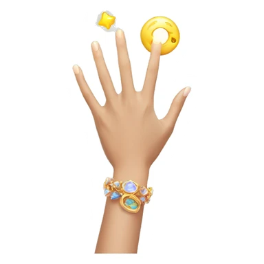 woman's hand with a magical ring sticker
