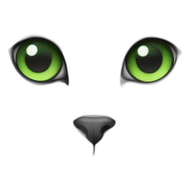 black and white cat with green eyes sticker