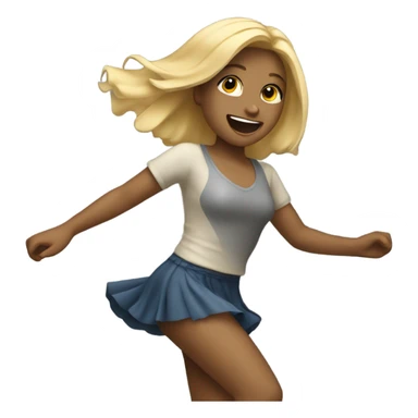 Blonde girl dancing sticker